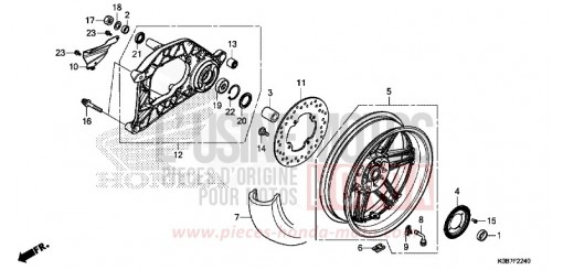 ROUE ARRIERE/BRAS OSCILLANT NSS300AK de 2019